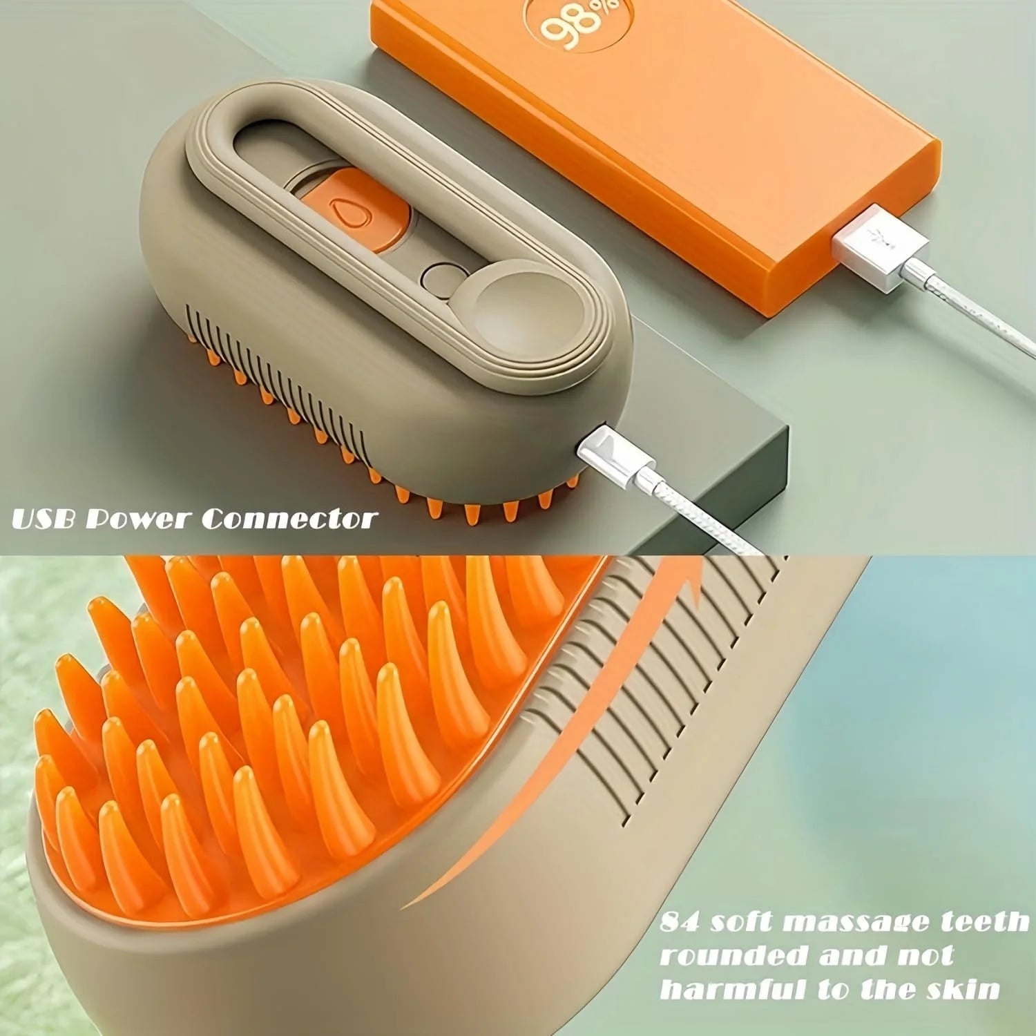 Cat Steam Brush, 3 in 1 Self Cleaning Steamy Cat Brush, Spray Silicone Massage Comb, Cat Brush for Shedding, Pet Hair Removal Tool with Handle Multifunctional Grooming Brush for Dogs Cats